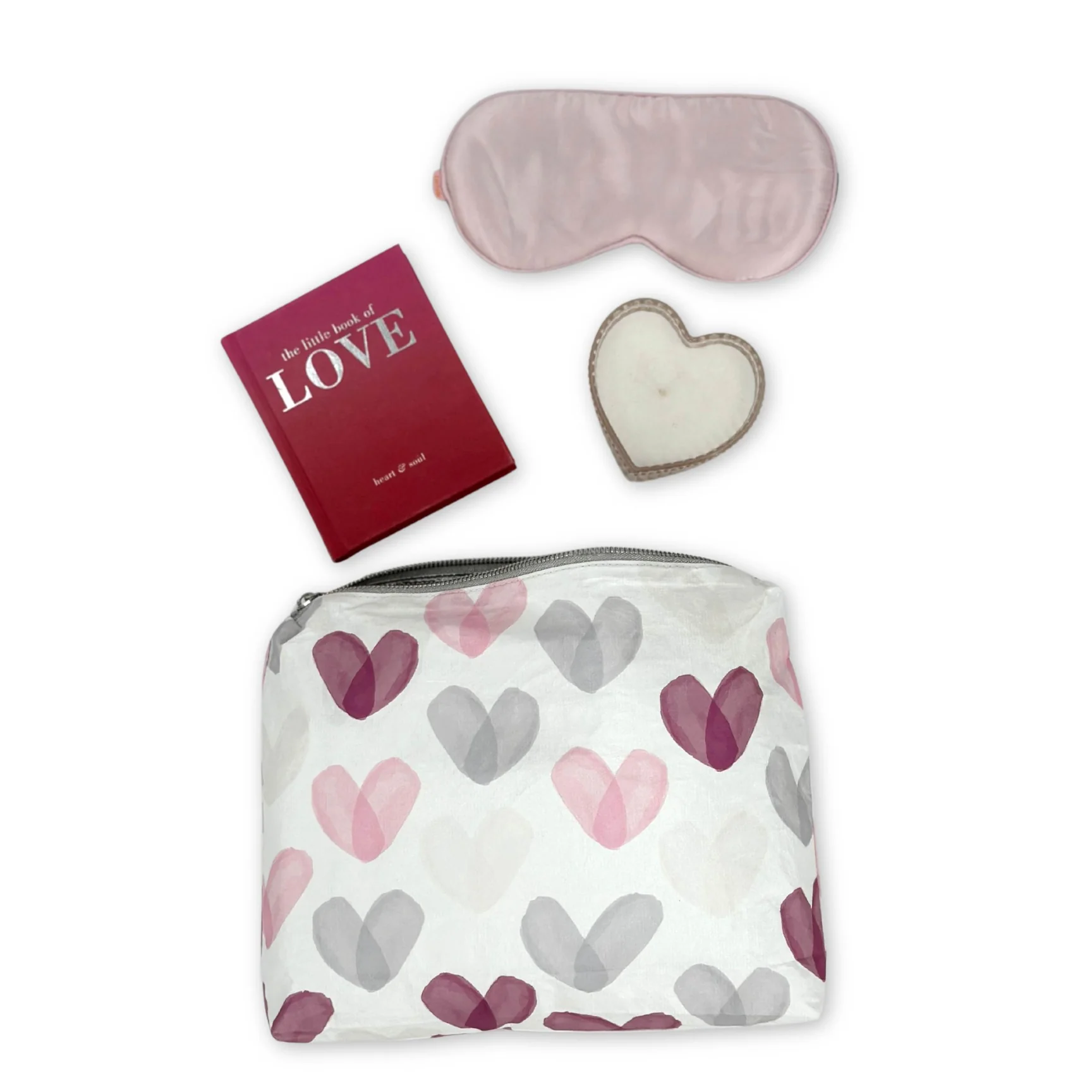 Medium Zipper Pouch - "Language of Love" in Shades of Pink
